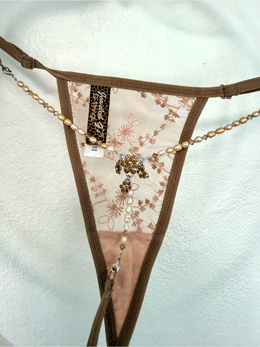 Gold pearl G string